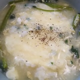 空芯菜とチーズの卵雑炊(^^)